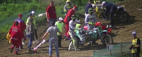 Etienne Bax's wreck in Chernivtsi, Ukraine on May 6, 2018. Sidecar World Motocross Championship Etienne Bax's wreck in Chernivtsi, Ukraine on May 6, 2018. Sidecar World Motocross Championship